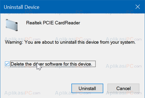 Device Manager - Delete Device Driver