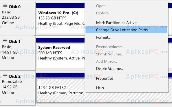 Disk Management - Change Drive Letter and Paths