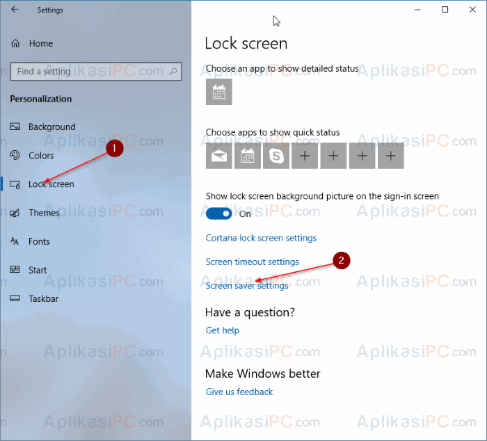 Screen Saver Settings Windows 10