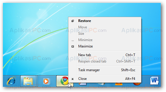 Klik Kanan Taskbar Windows 7