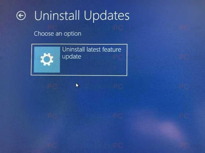 Uninstall Latest Feature Update - Uninstall Updates - Windows 10