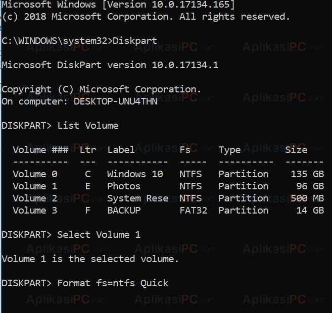 Format Command Prompt