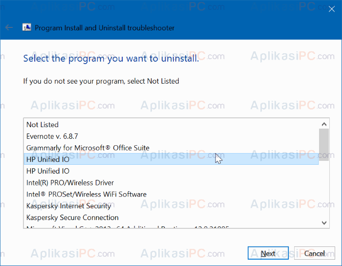 Program Install and Uninstall Troubleshooter