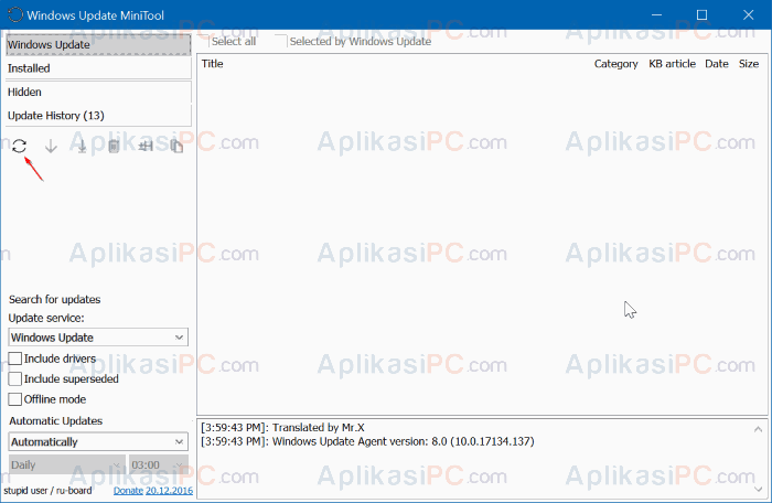Refresh update Windows Update MiniTool