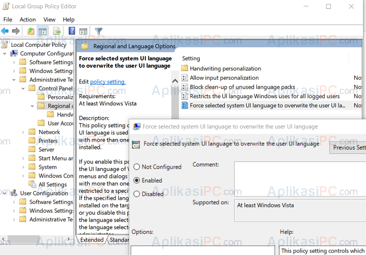 Mengubah Bahasa Windows 10 via Group Policy