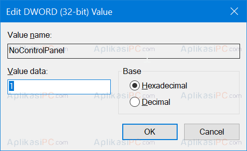 Value NoControlPanel