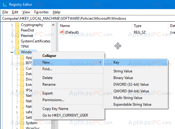 Registry Editor - New Key