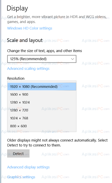 Screen Resolution Windows 10