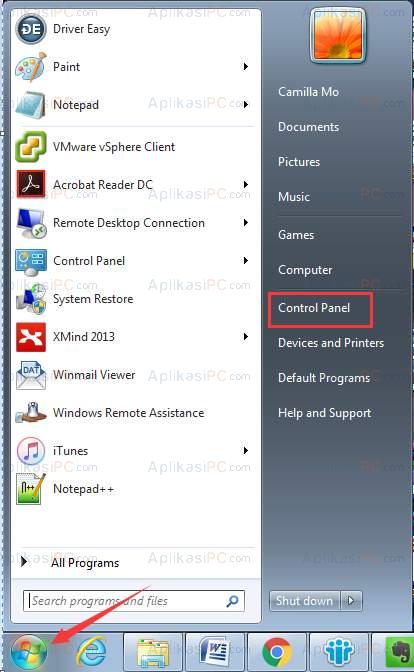 Membuka Control Panel di Windows 7