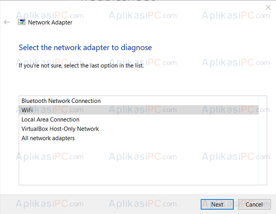 Network Adapter troubleshooter