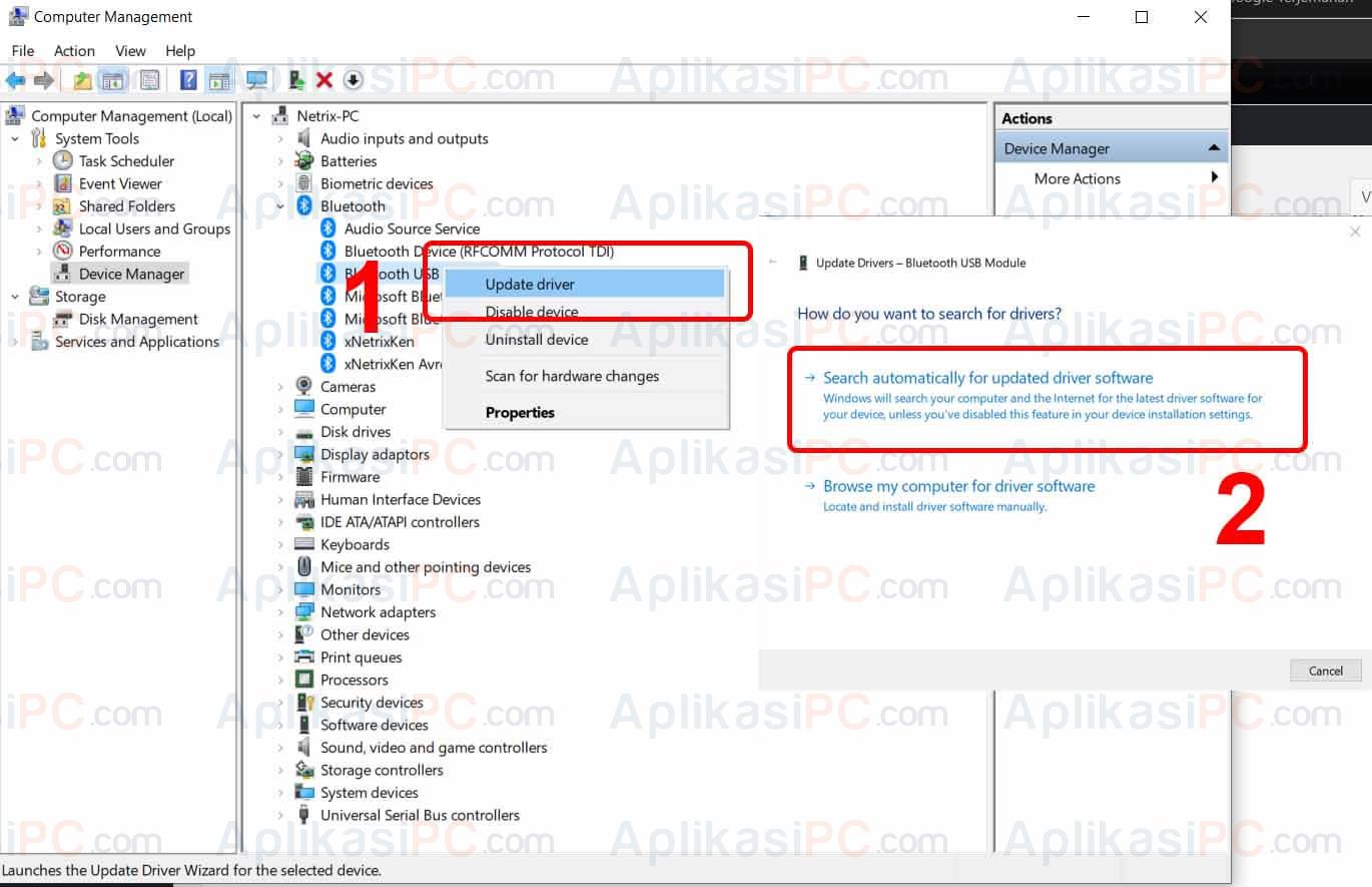 Device Manager - Update driver Bluetooth