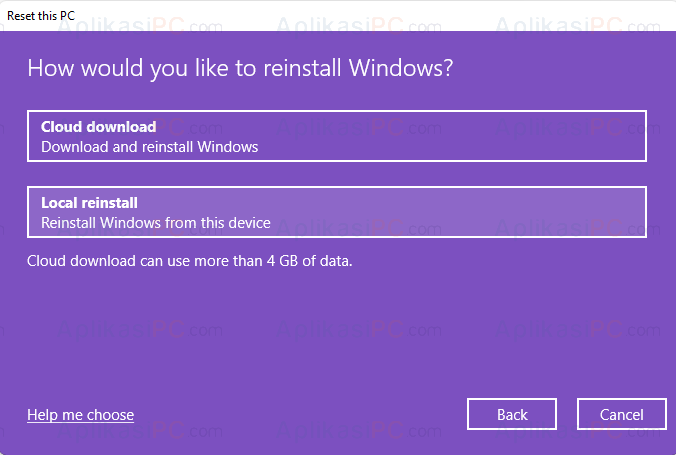 Reset PC Windows 11