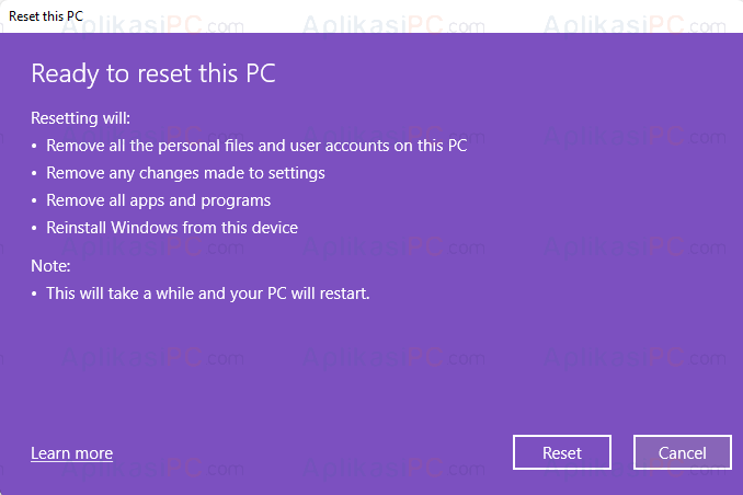 Reset PC Windows 11