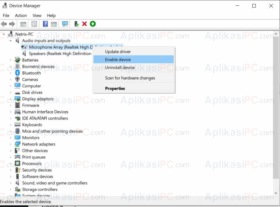 Device Manager - Update driver audio