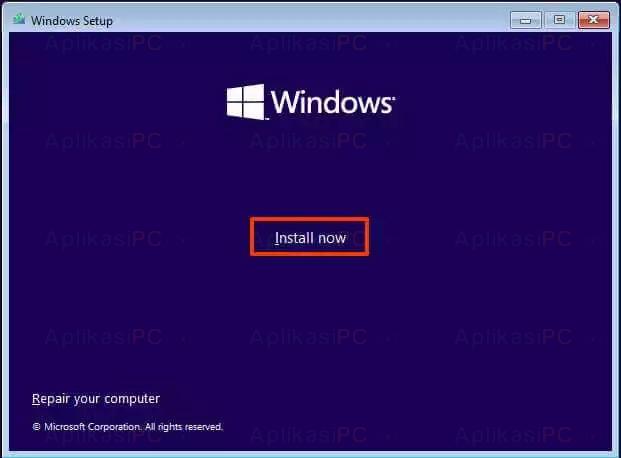Install Windows - Install Now