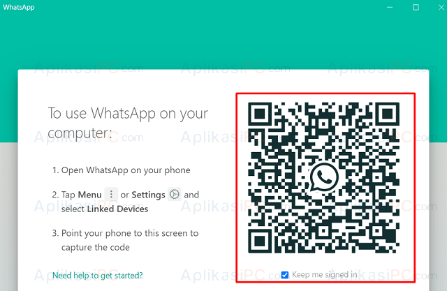 Kode QR Whatsapp Desktop